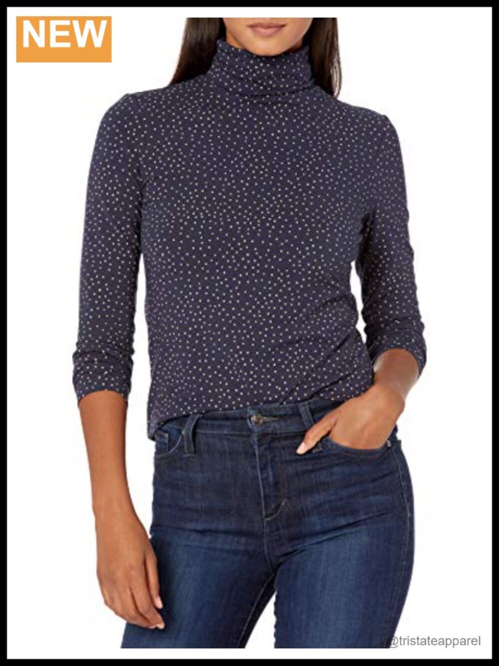 Women's Long-Sleeve Turtleneck Top Stretch Fleece Classic Fit Casual